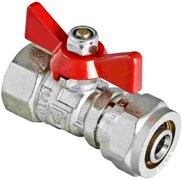 Кран шаровый Valtec с обжимным-соединением для МП труб, ВР-обжим, (бабочка) 16 х 1/2"