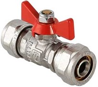 Кран шаровый Valtec с обжимным-соединением для МП труб, обжим-обжим, (бабочка) 16