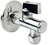 Кран шаровый Valtec с фильтром для подключ жесткой подводки смесителя, хромиров, декор чашка, НР-обжим 1/2"хДн 10