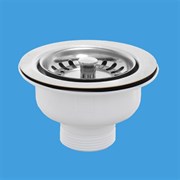 Выпуск для мойки McALPINE 1 1/2" с нержавеющей решеткой D=113мм (MRSKW7ST)