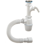 Сифон для раковины/мойки с носиком Орио 1 1/2" и гофрой ф50/40 (A-40059)