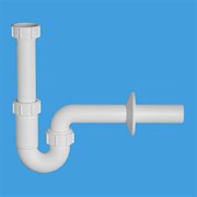 Сифон трубный без выпуска 1 1/4" P-образный с отводной трубкой ф32 McALPINE (MRW8)
