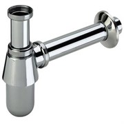 Сифон для раковины хромированный бутылочный без выпуска 1 1/4" и с отводной трубкой ф32 Viega (100674)