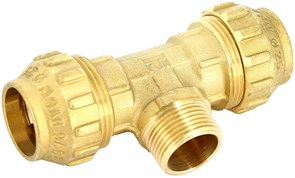 Тройник компрессионный для ПНД труб латунный Tiemme НР 50 x 1 1/2"