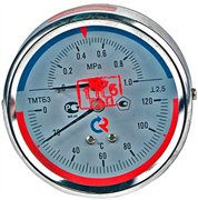 Термоманометр аксиальный Росма (ТМТБ-31Т.1) 1/2", 1.0 МПа, 80 мм, 120°C, L=46 мм, кл. 2.5, арт.00000002292