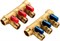 Коллектор Tiemme NINO 3/4" х 2 выхода x 1/2" HP с шаровыми кранами, синие ручки, серия 1822СР, под прокладку - фото 32393