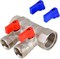 Коллектор Valtec регулирующий с шаровыми кранами, 3/4" (Вр-Нр), 2 вых х 1/2" Нр, под евроконус - фото 32449